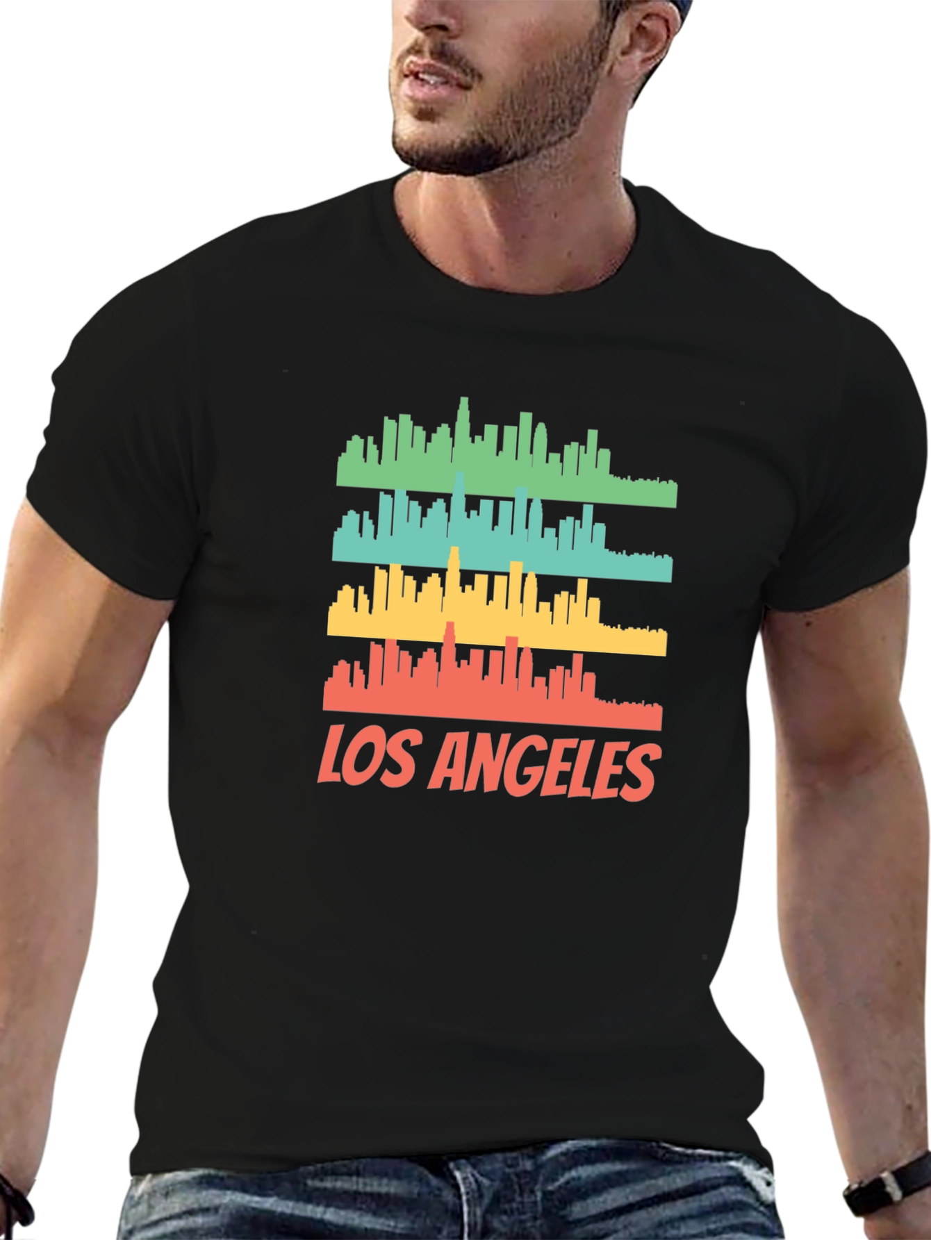Los Angeles Skyline Graphic Print T-Shirt