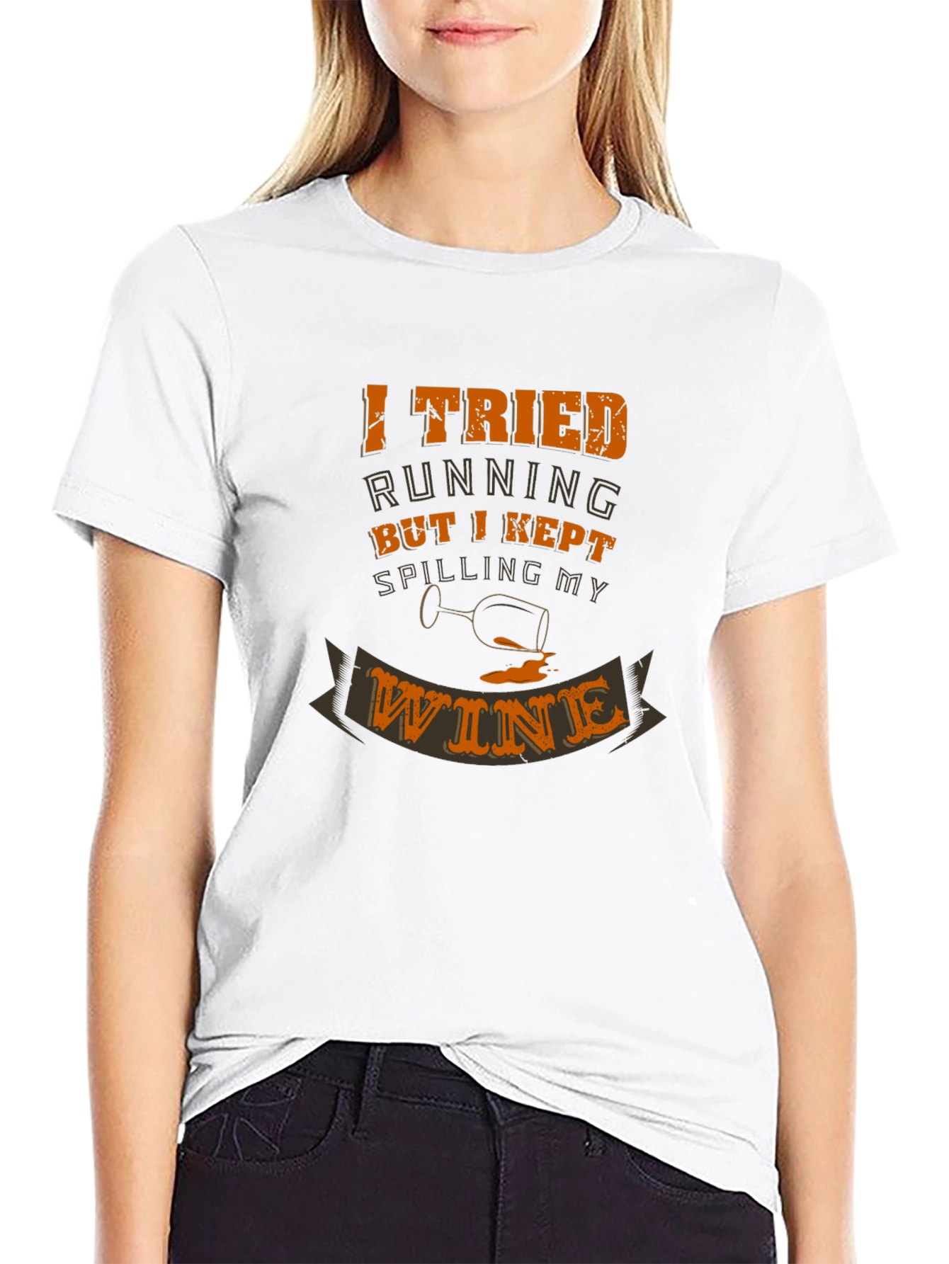 I Tried Running Funny Wine T-Shirt