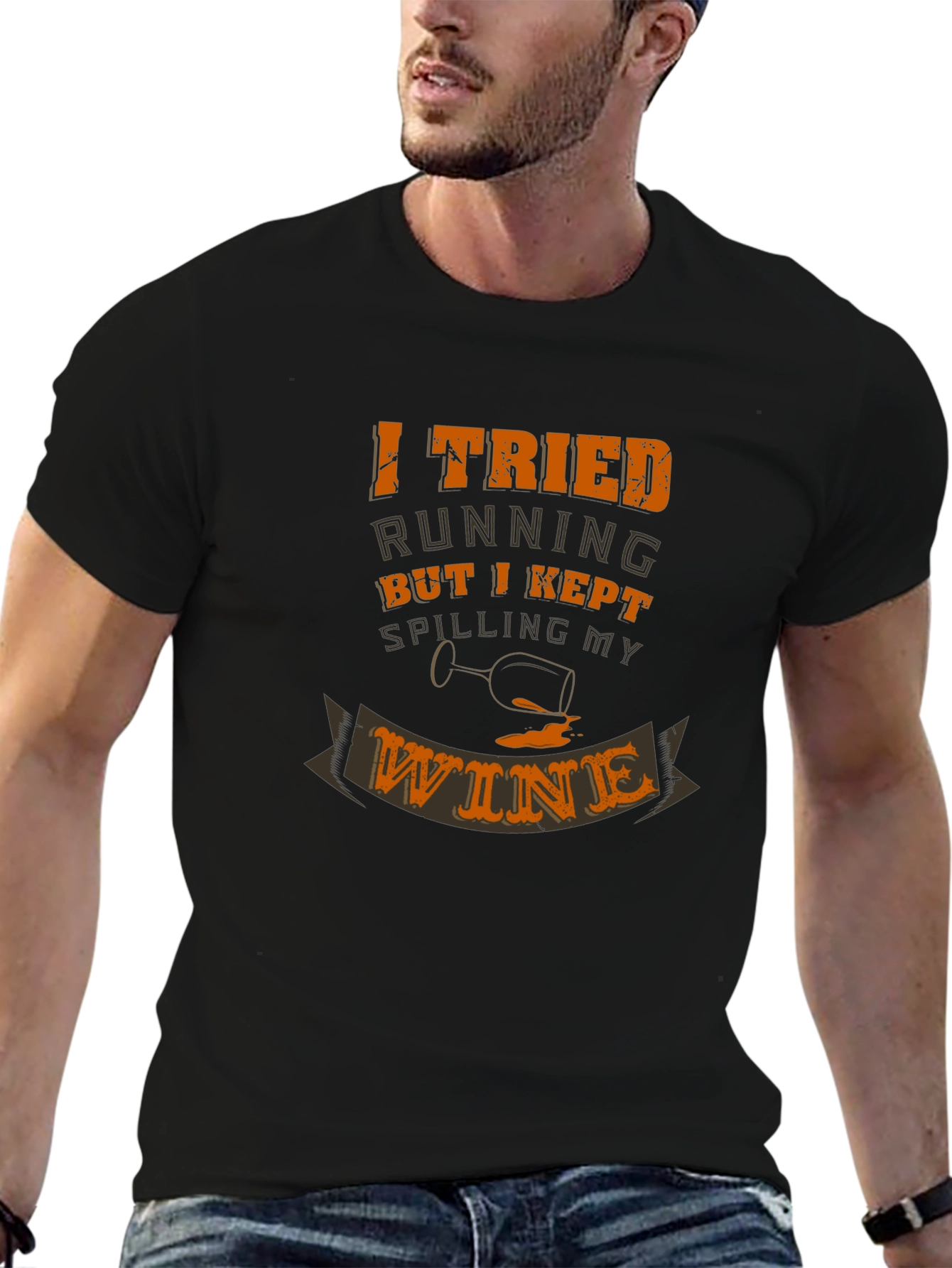 I Tried Running Funny Wine T-Shirt