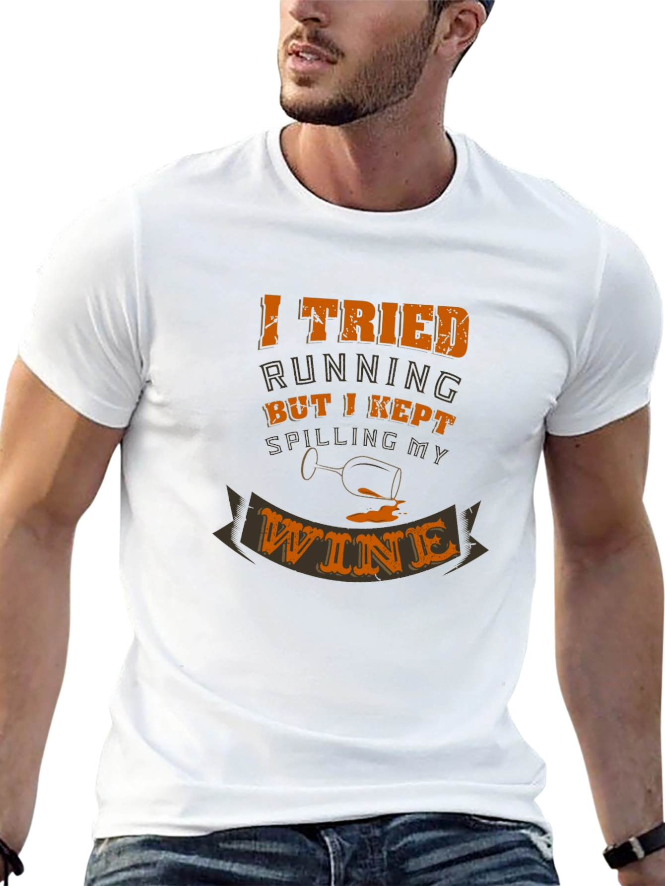 I Tried Running Funny Wine T-Shirt