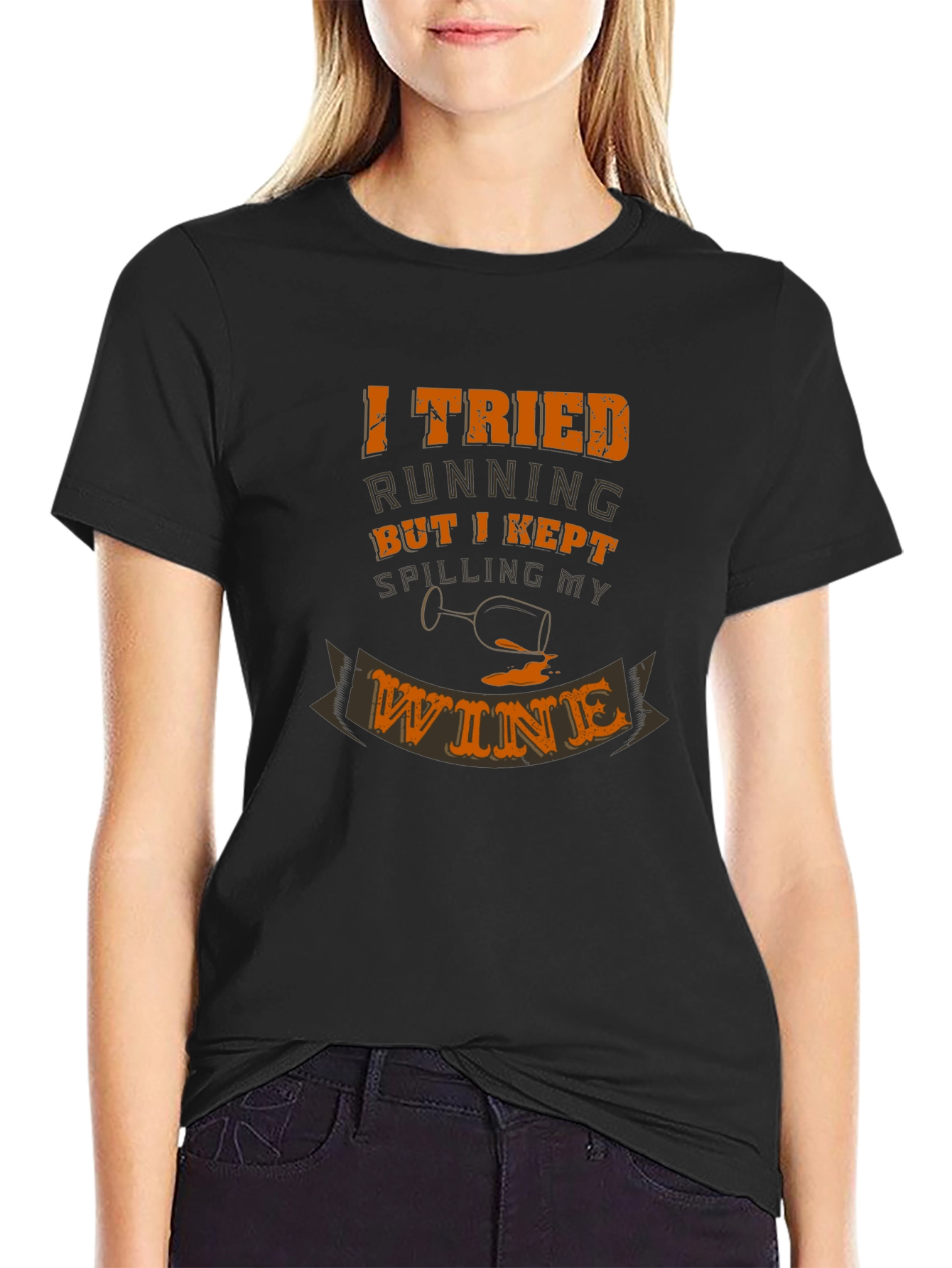 I Tried Running Funny Wine T-Shirt