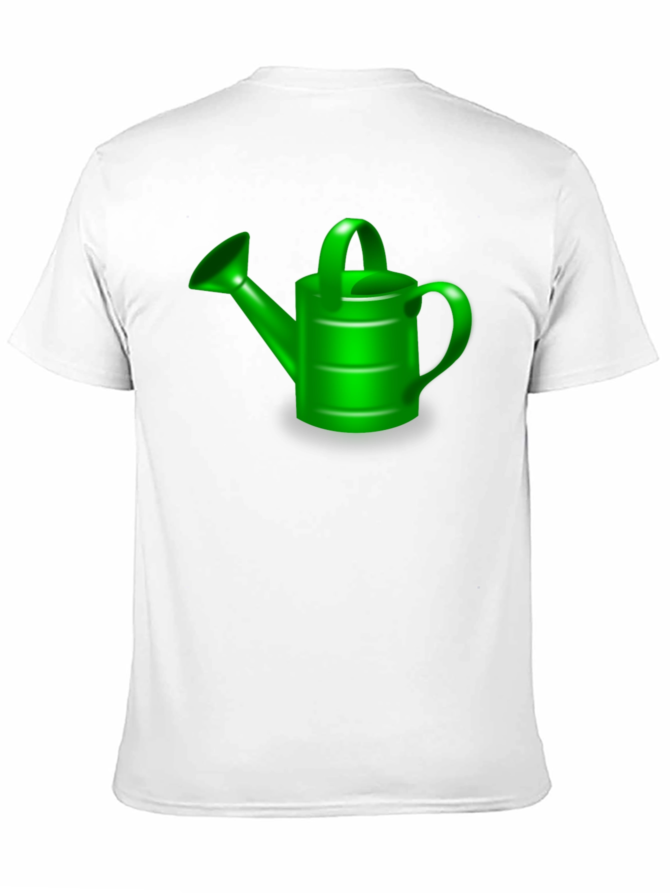 Green Watering Can Graphic Tee - Black Cotton T-Shirt