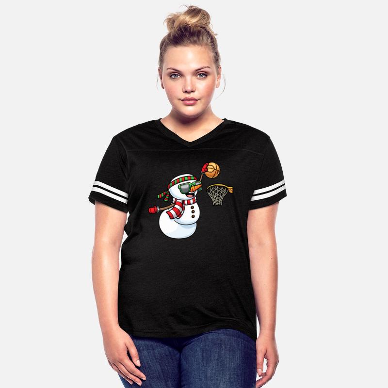 Snowman Playing Basketball Game Christmas Xmas