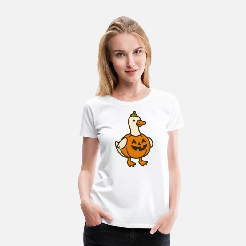 Spooky Halloween Duck in Pumpkin Costume