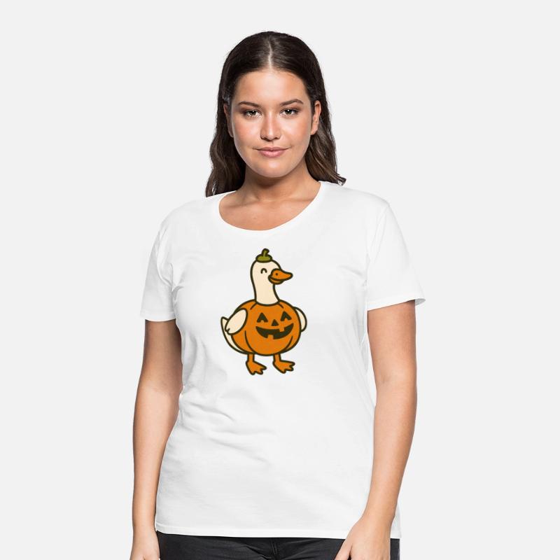 Spooky Halloween Duck in Pumpkin Costume