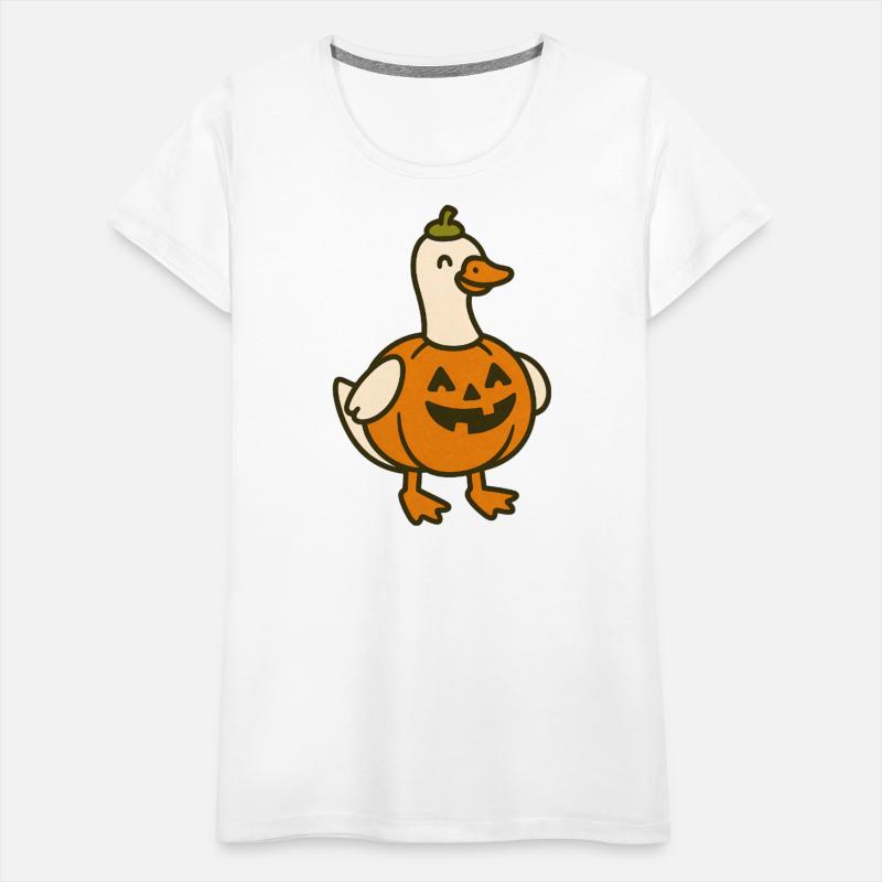 Spooky Halloween Duck in Pumpkin Costume