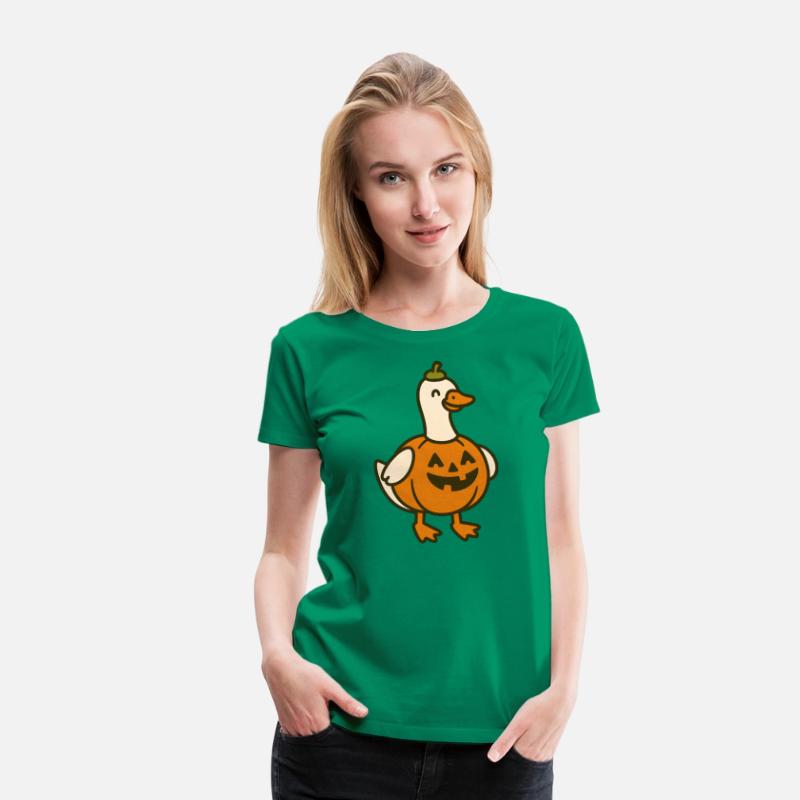 Spooky Halloween Duck in Pumpkin Costume