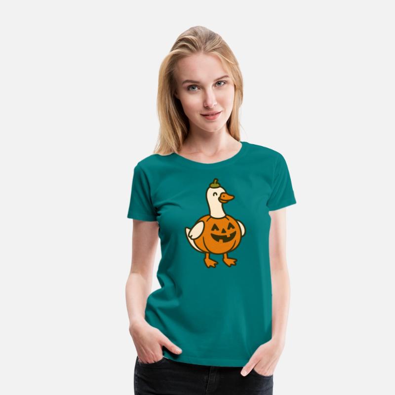 Spooky Halloween Duck in Pumpkin Costume