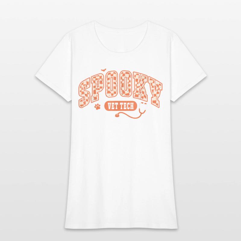 Spooky Vet Tech Veterinarian Halloween Checkerboar