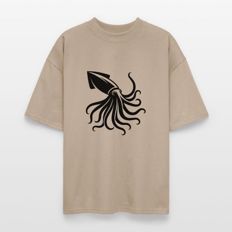 Squid Silhouette Marine Life Art
