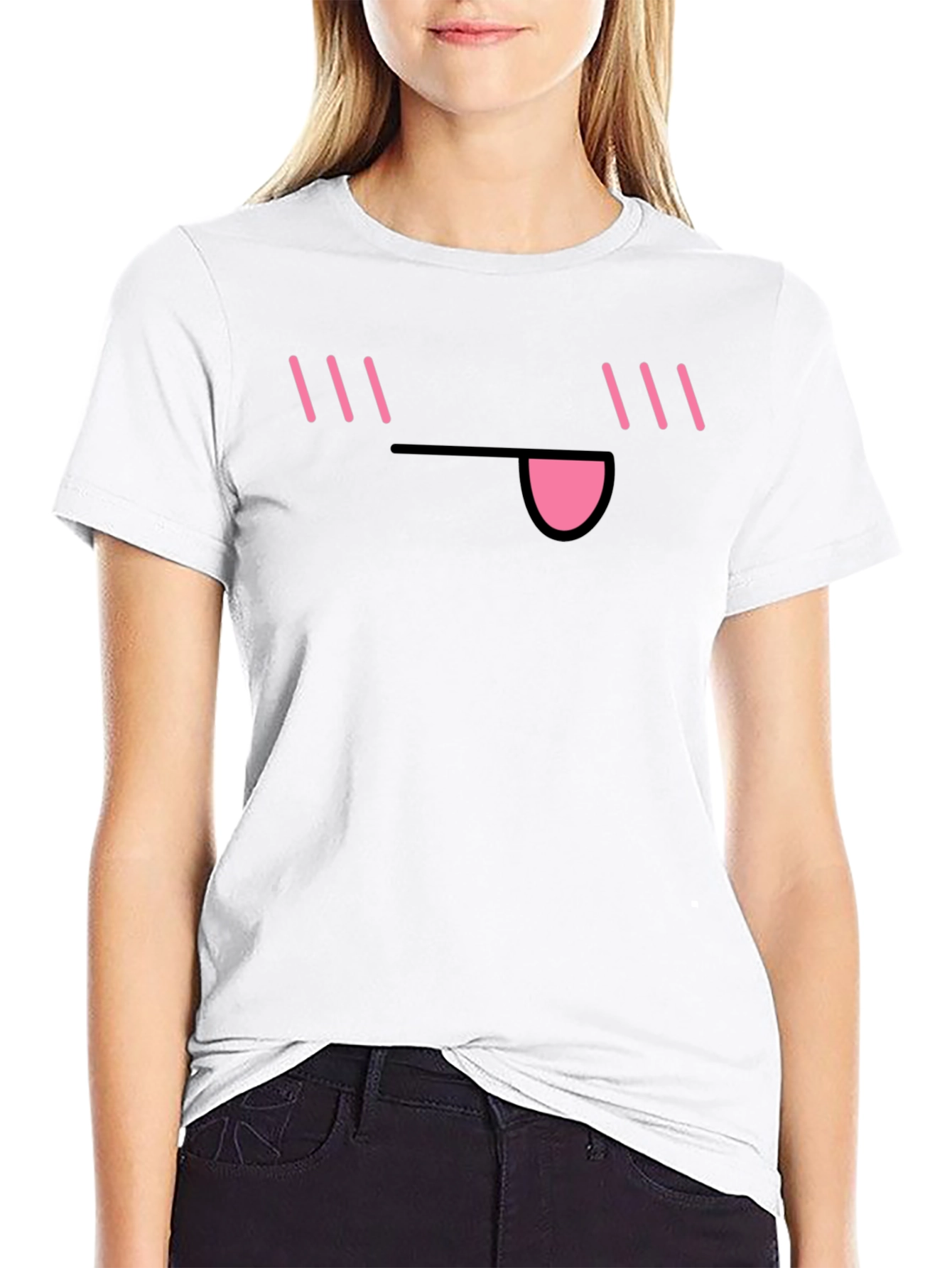 Fun Anime Face Black T-Shirt