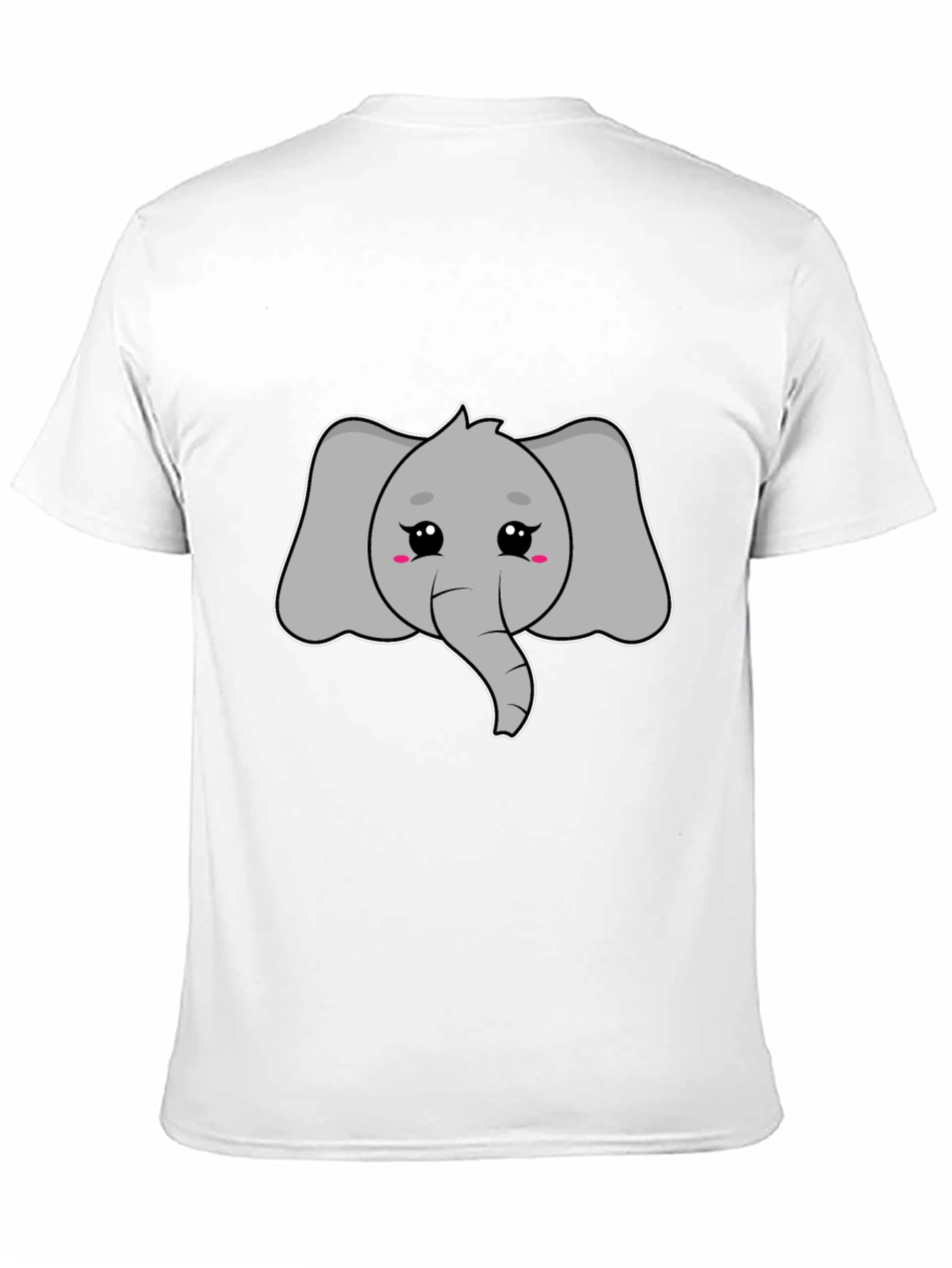 Cute Elephant Graphic Tee - Black Cotton T-Shirt