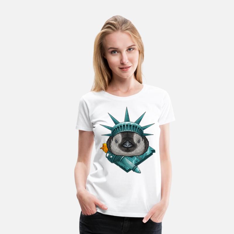 Statue Of Liberty Penguin 4th Of July Animal USA A