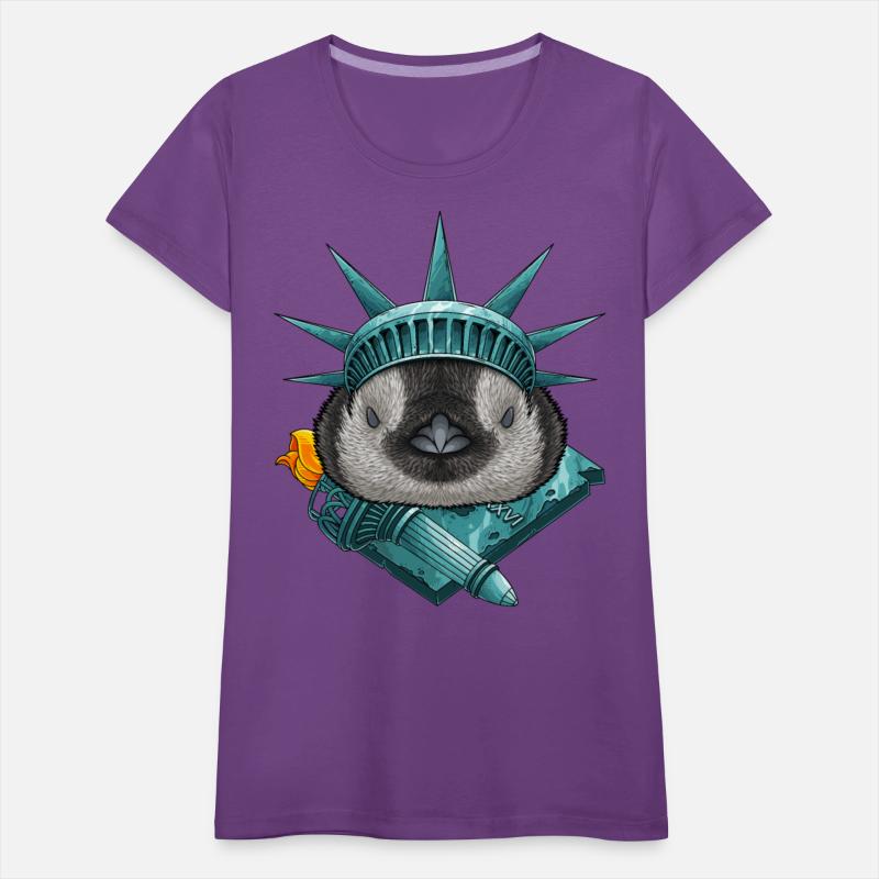 Statue Of Liberty Penguin 4th Of July Animal USA A