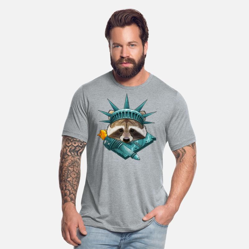 Statue Of Liberty Raccoon 4th Of July Animal USA A