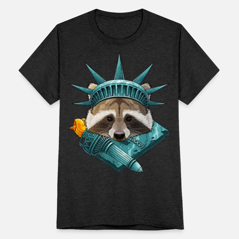 Statue Of Liberty Raccoon 4th Of July Animal USA A