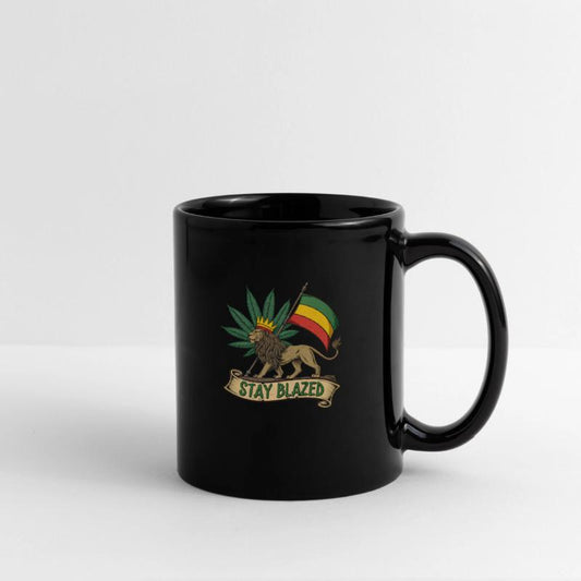 Stay Blazed Lion of Judah Rasta Flag and Weed Leaf