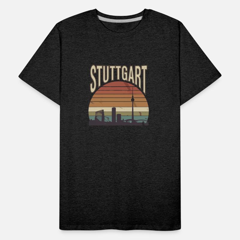 Stuttgart Skyline Retro Sunset Silhouette Design