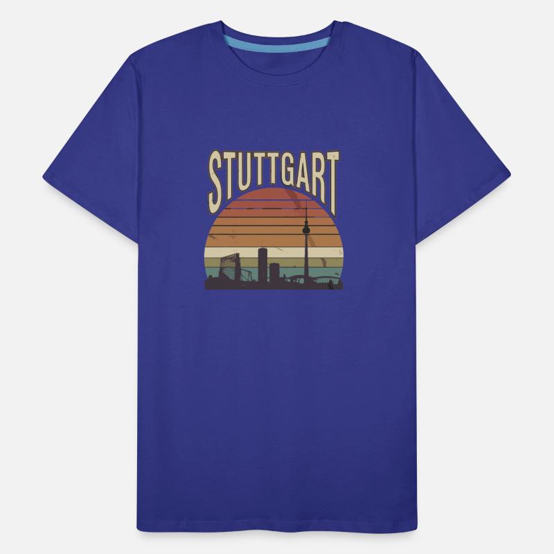 Stuttgart Skyline Retro Sunset Silhouette Design