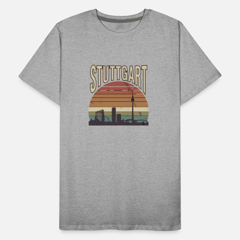 Stuttgart Skyline Retro Sunset Silhouette Design