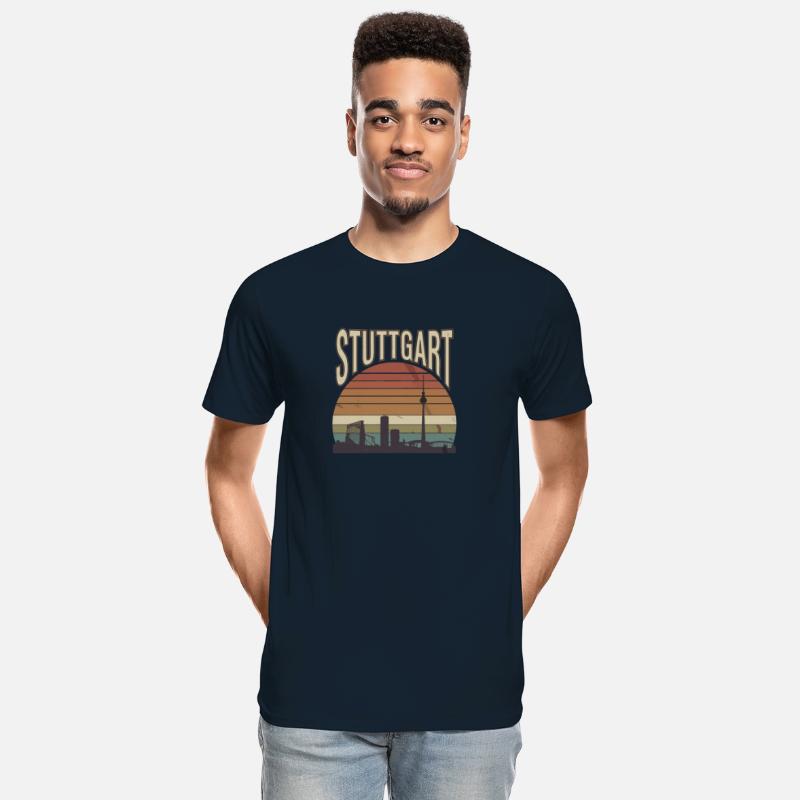 Stuttgart Skyline Retro Sunset Silhouette Design