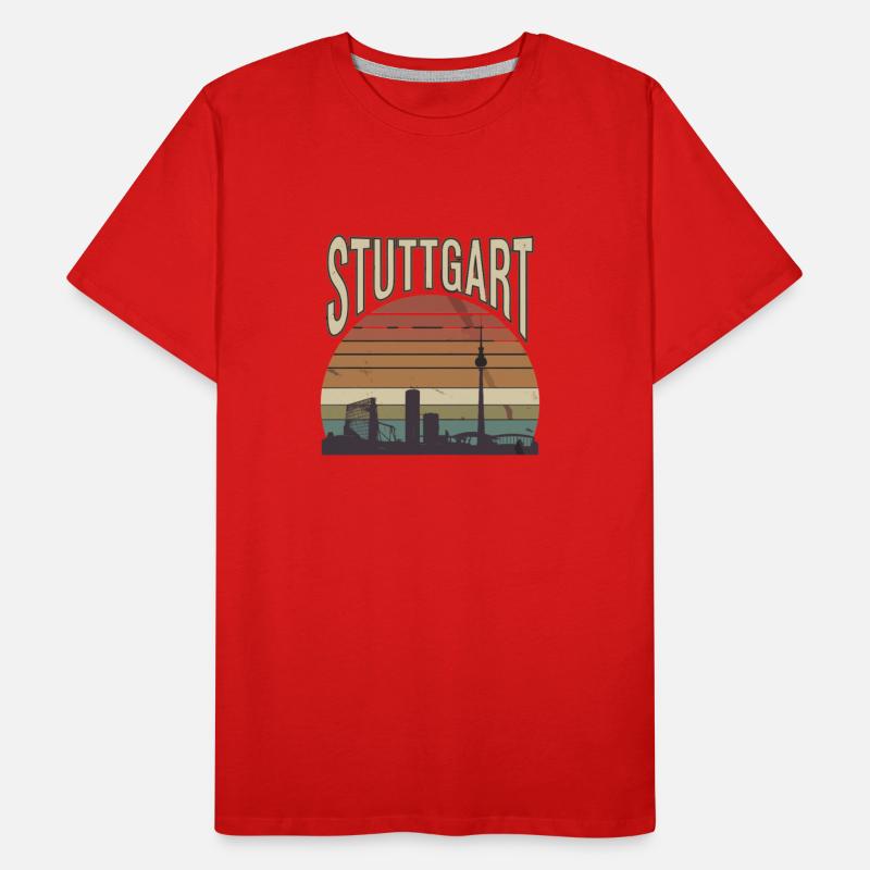 Stuttgart Skyline Retro Sunset Silhouette Design