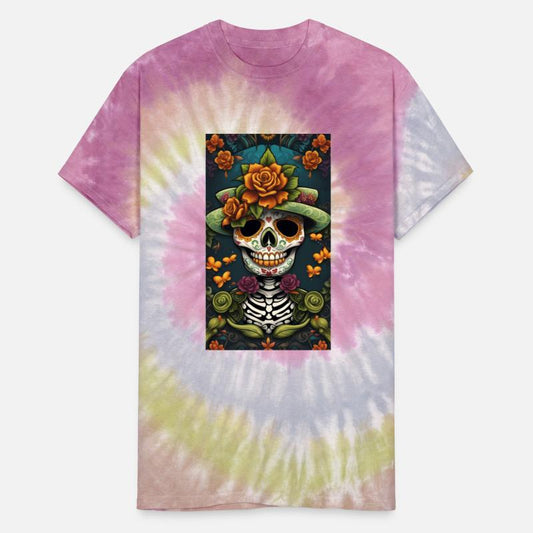 Sugar Skull Man In Good Luck Green With Flowers