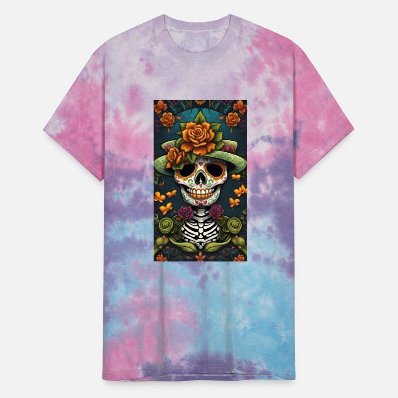 Sugar Skull Man In Good Luck Green With Flowers
