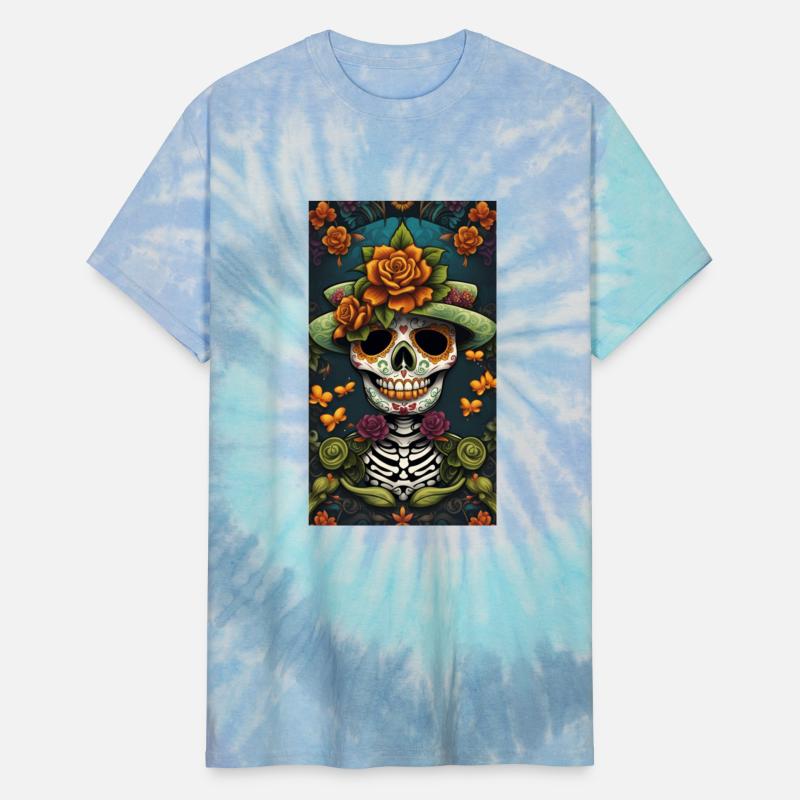 Sugar Skull Man In Good Luck Green With Flowers