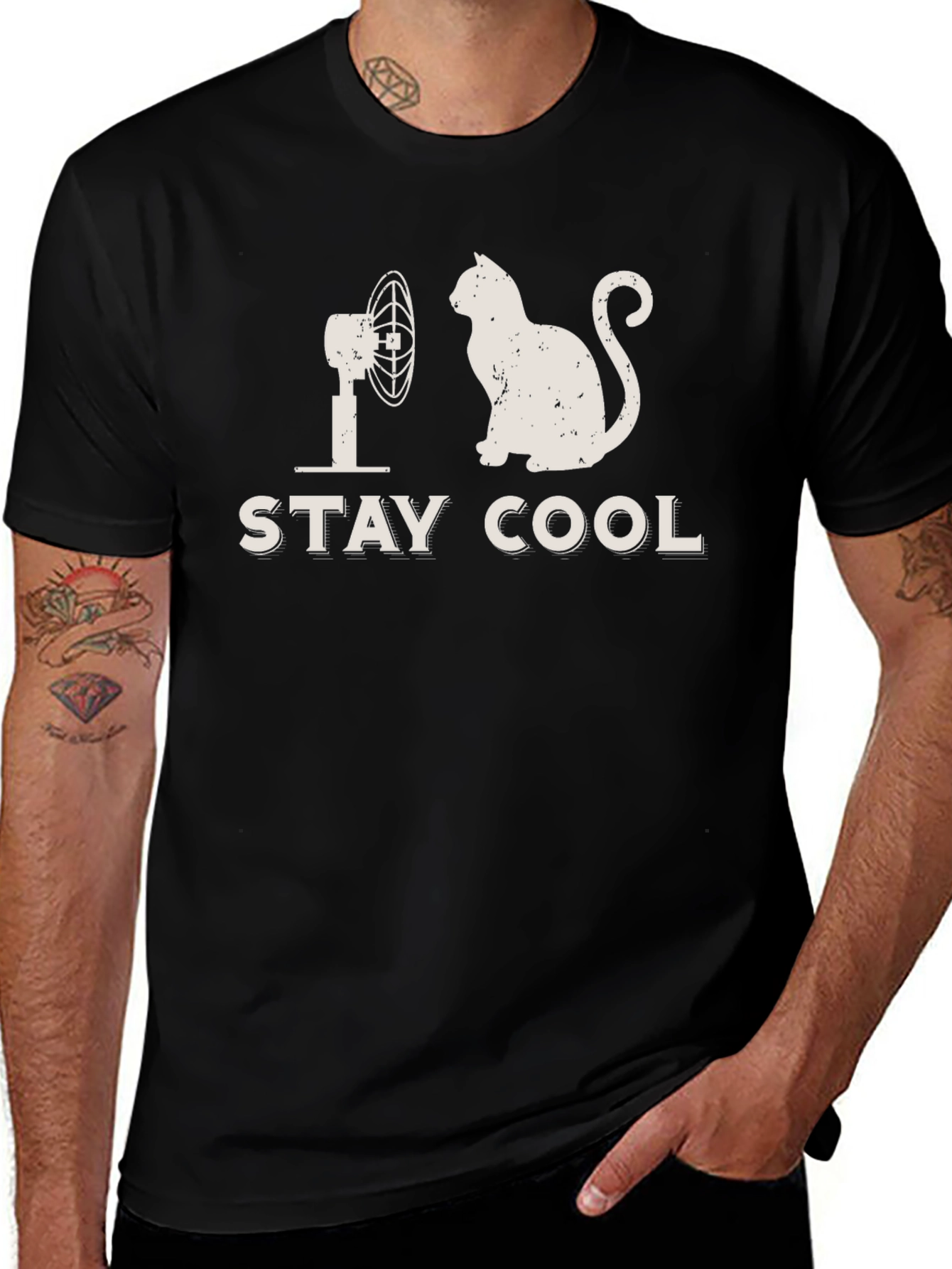 Stay Cool Cat T-Shirt - Humorous Graphic Tee