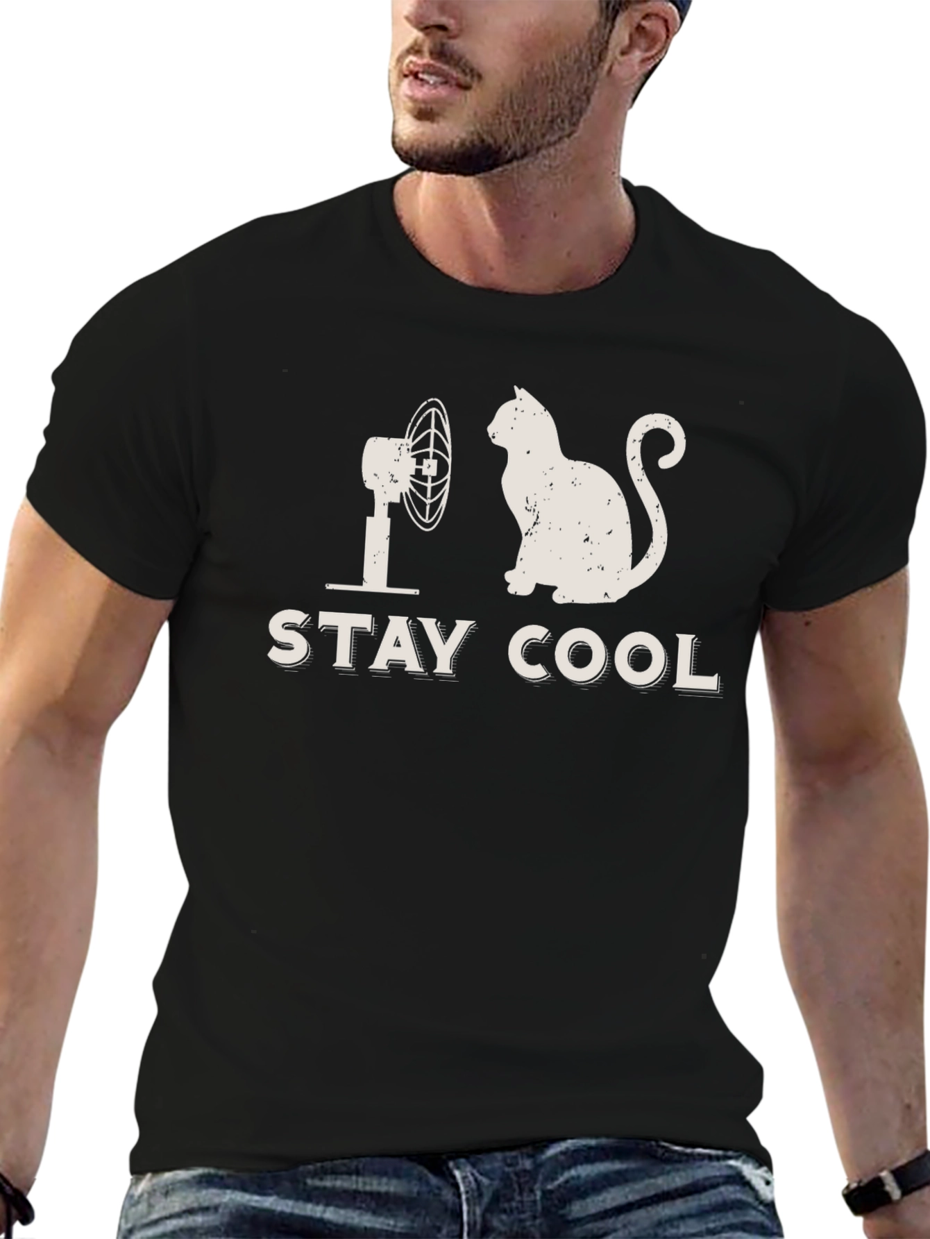 Stay Cool Cat T-Shirt - Humorous Graphic Tee