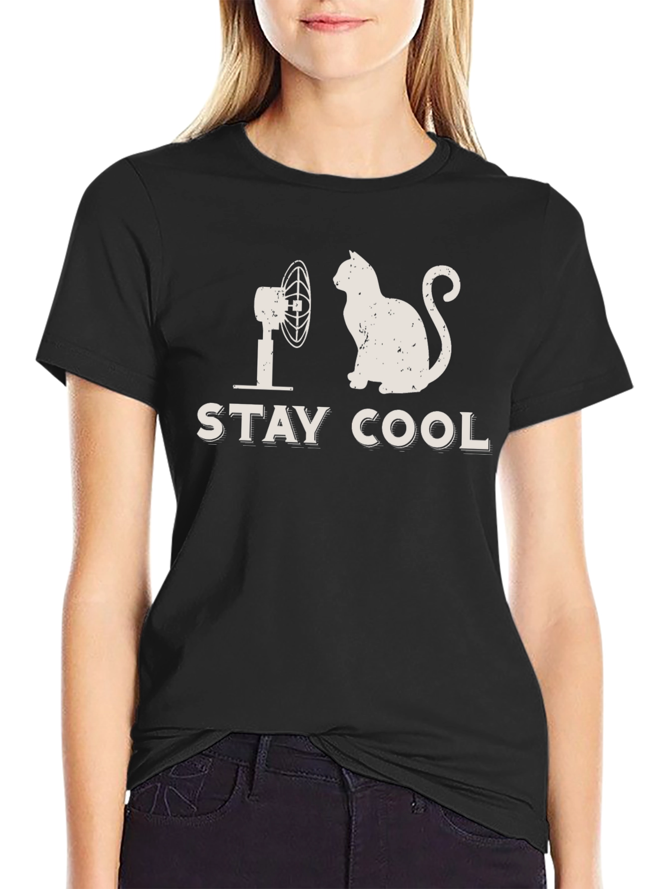 Stay Cool Cat T-Shirt - Humorous Graphic Tee