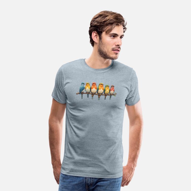 T-shirt with Colorful Birds on a Branch