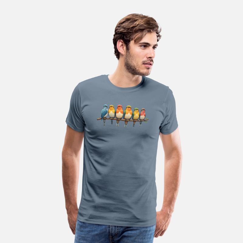 T-shirt with Colorful Birds on a Branch