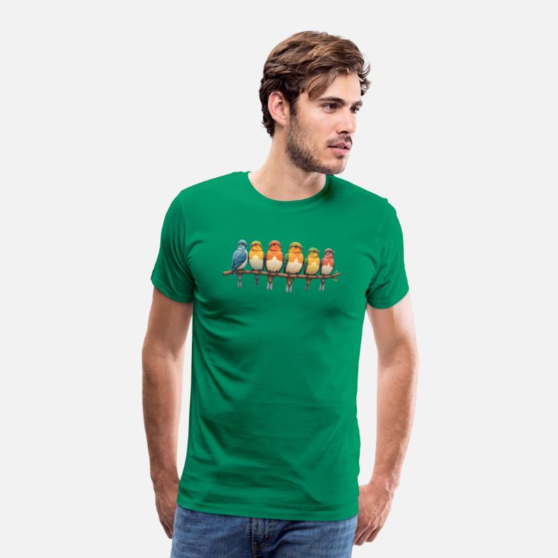 T-shirt with Colorful Birds on a Branch