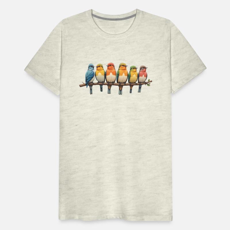 T-shirt with Colorful Birds on a Branch