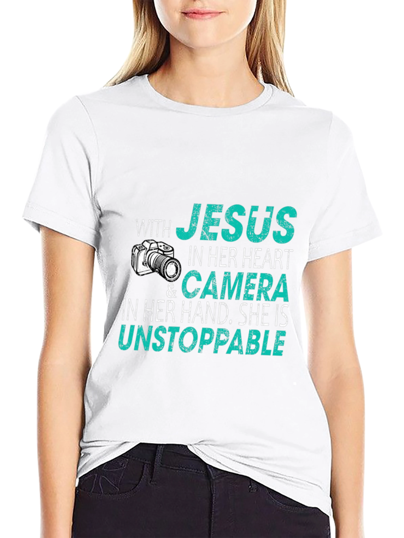 Jesus Camera Unstoppable Black T-Shirt
