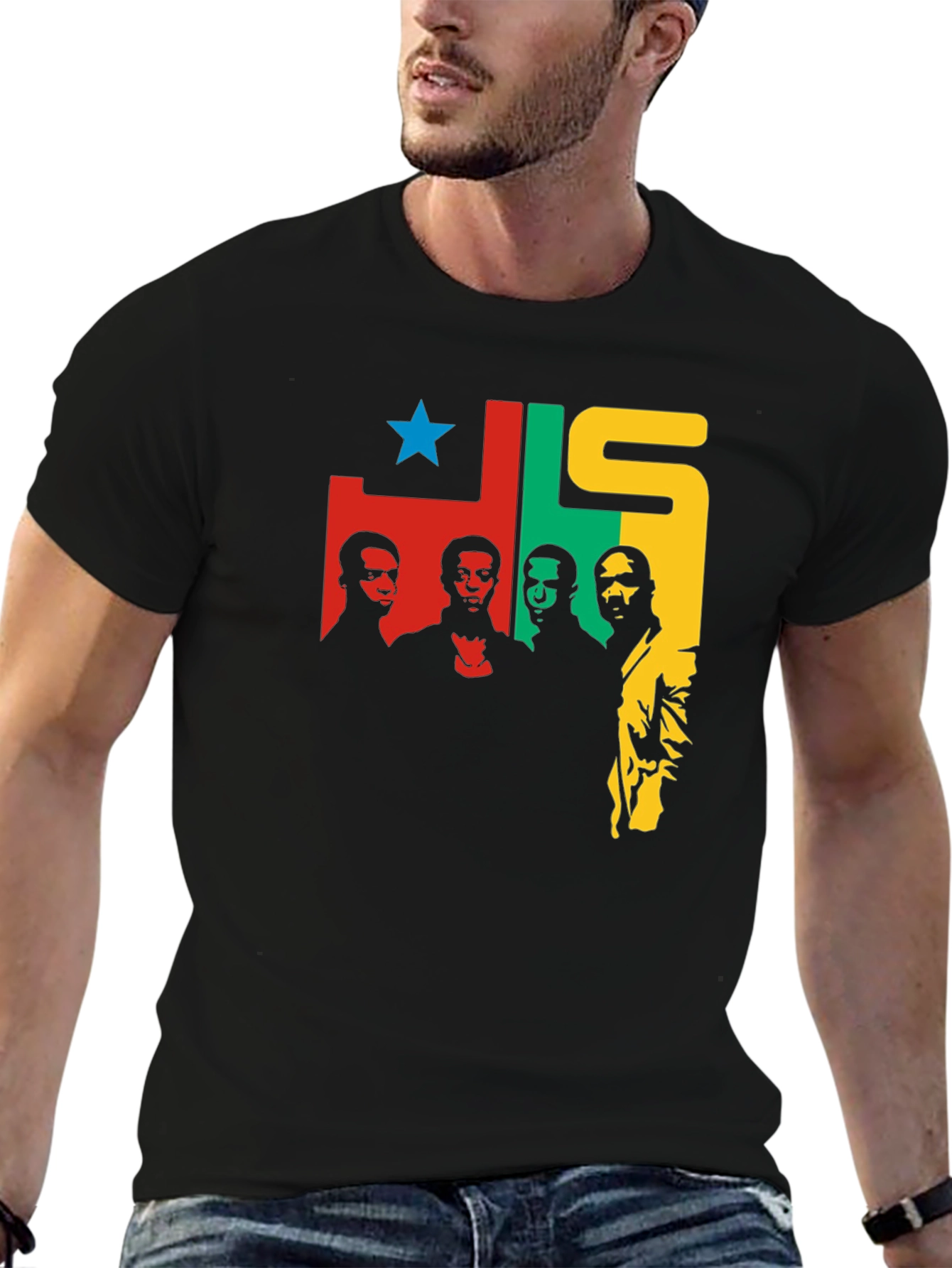 JLS T-Shirt - Black Crew Neck Graphic Tee