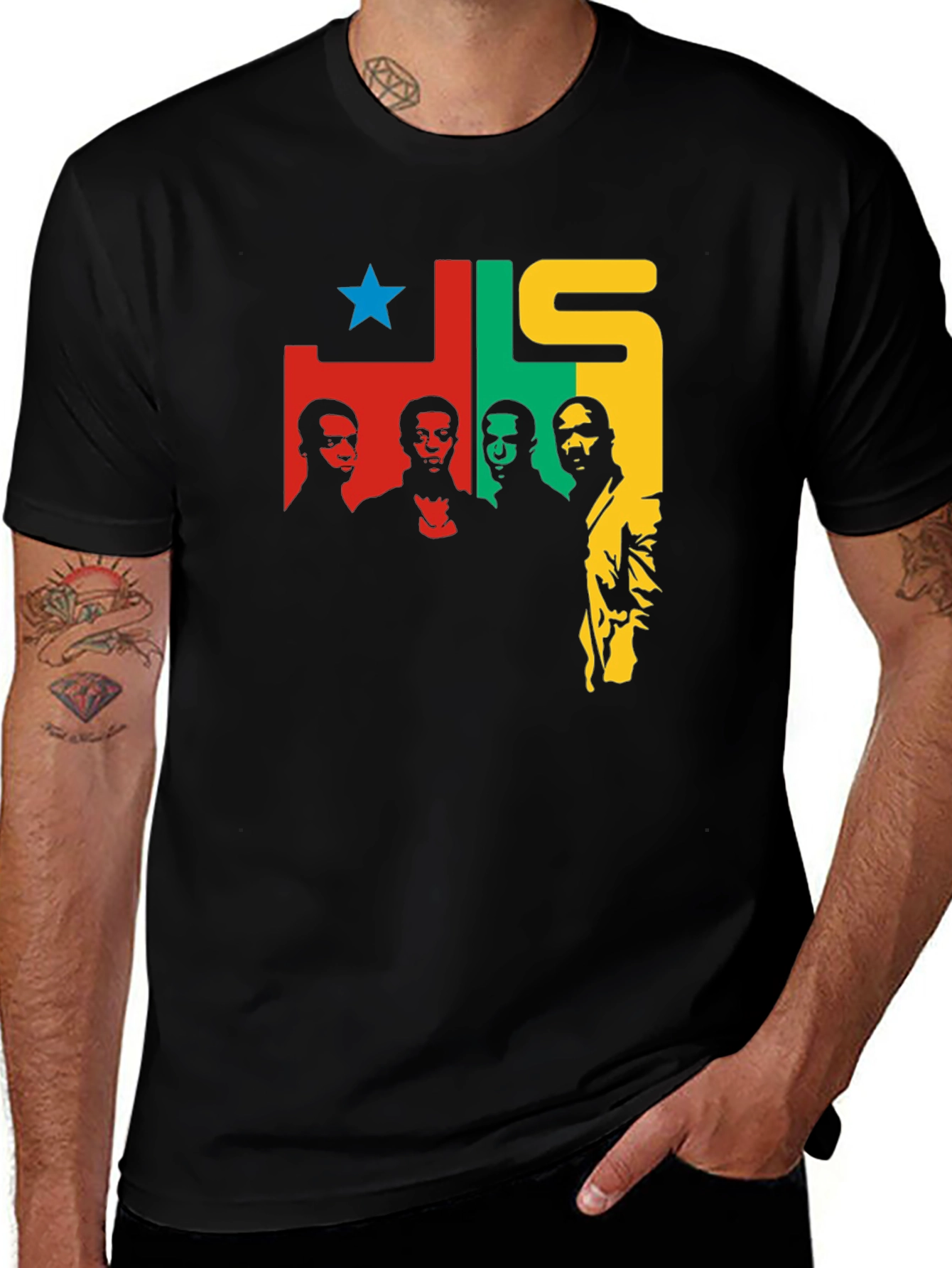 JLS T-Shirt - Black Crew Neck Graphic Tee