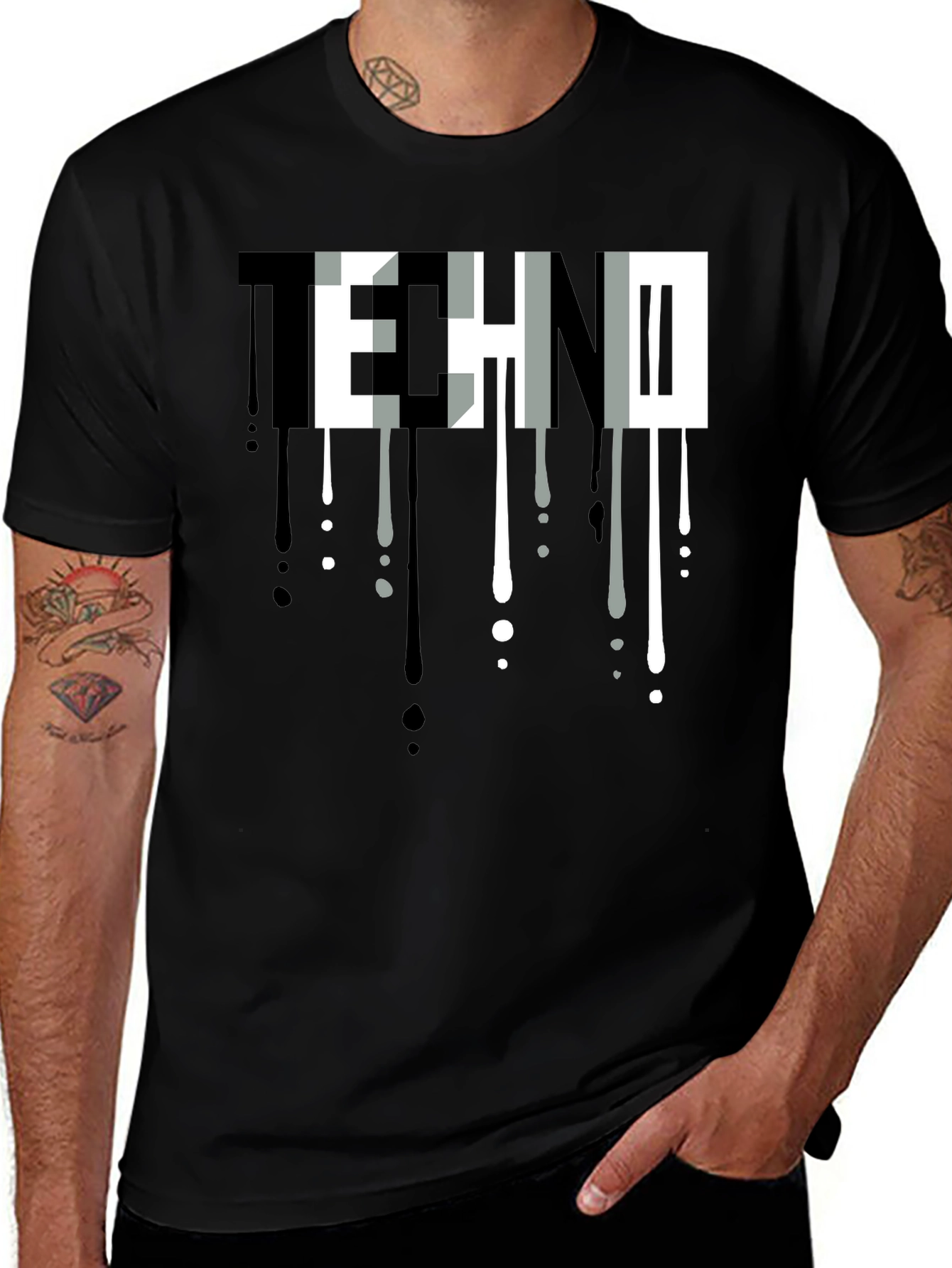 Techno Drip Graphic Tee - Modern Streetwear