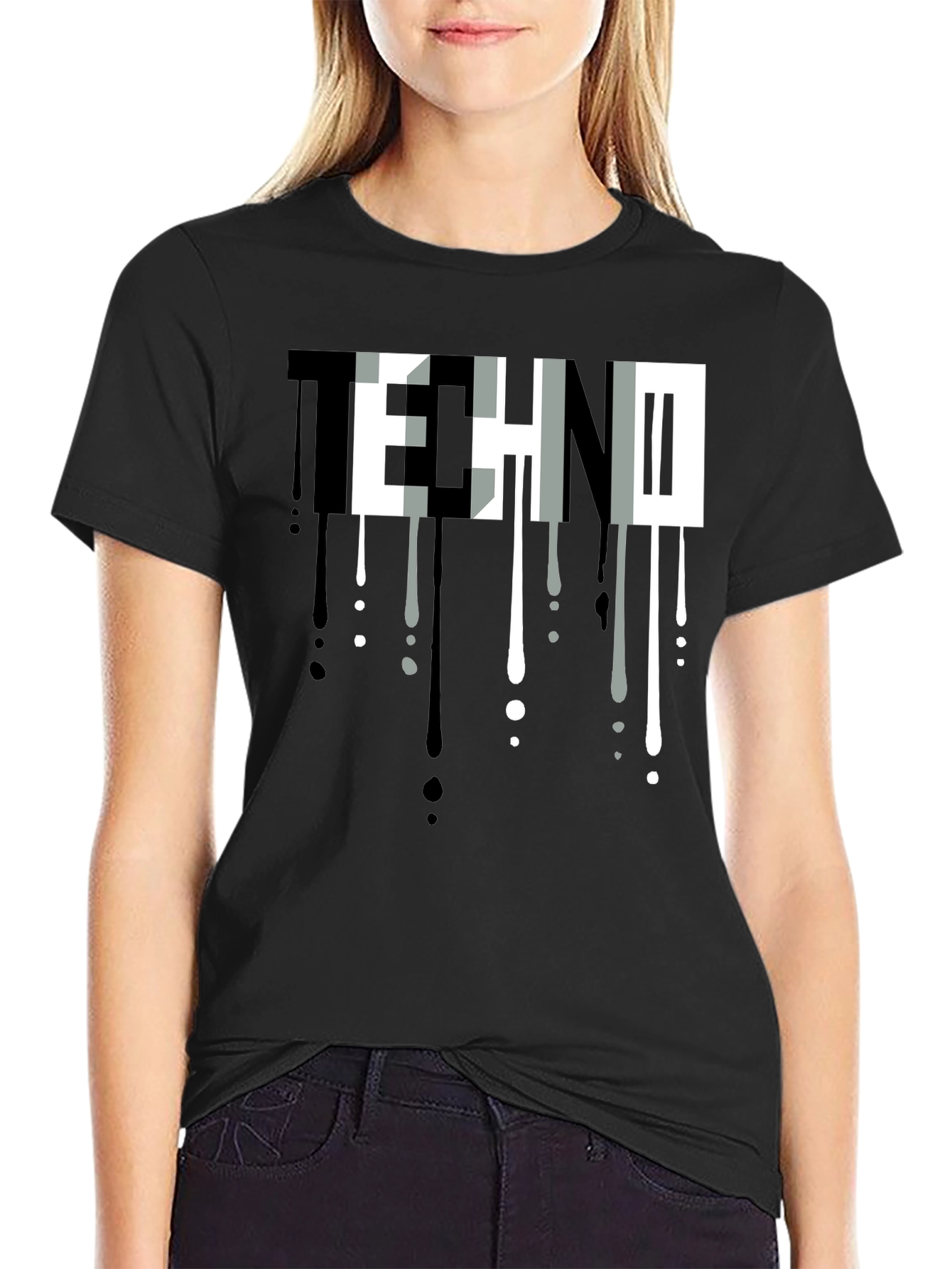 Techno Drip Graphic Tee - Modern Streetwear