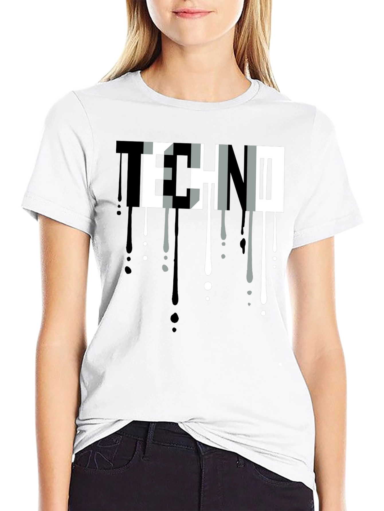 Techno Drip Graphic Tee - Modern Streetwear