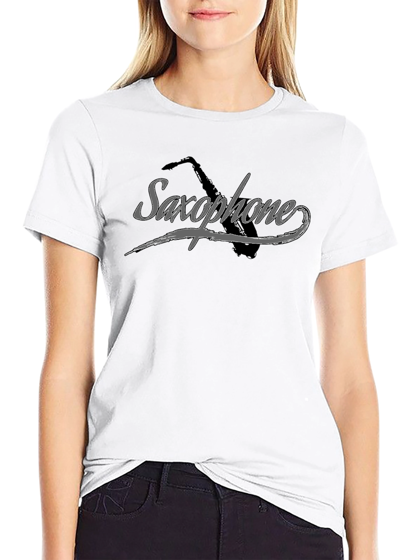 Saxophone Graphic Tee - Musicians Black T-Shirt