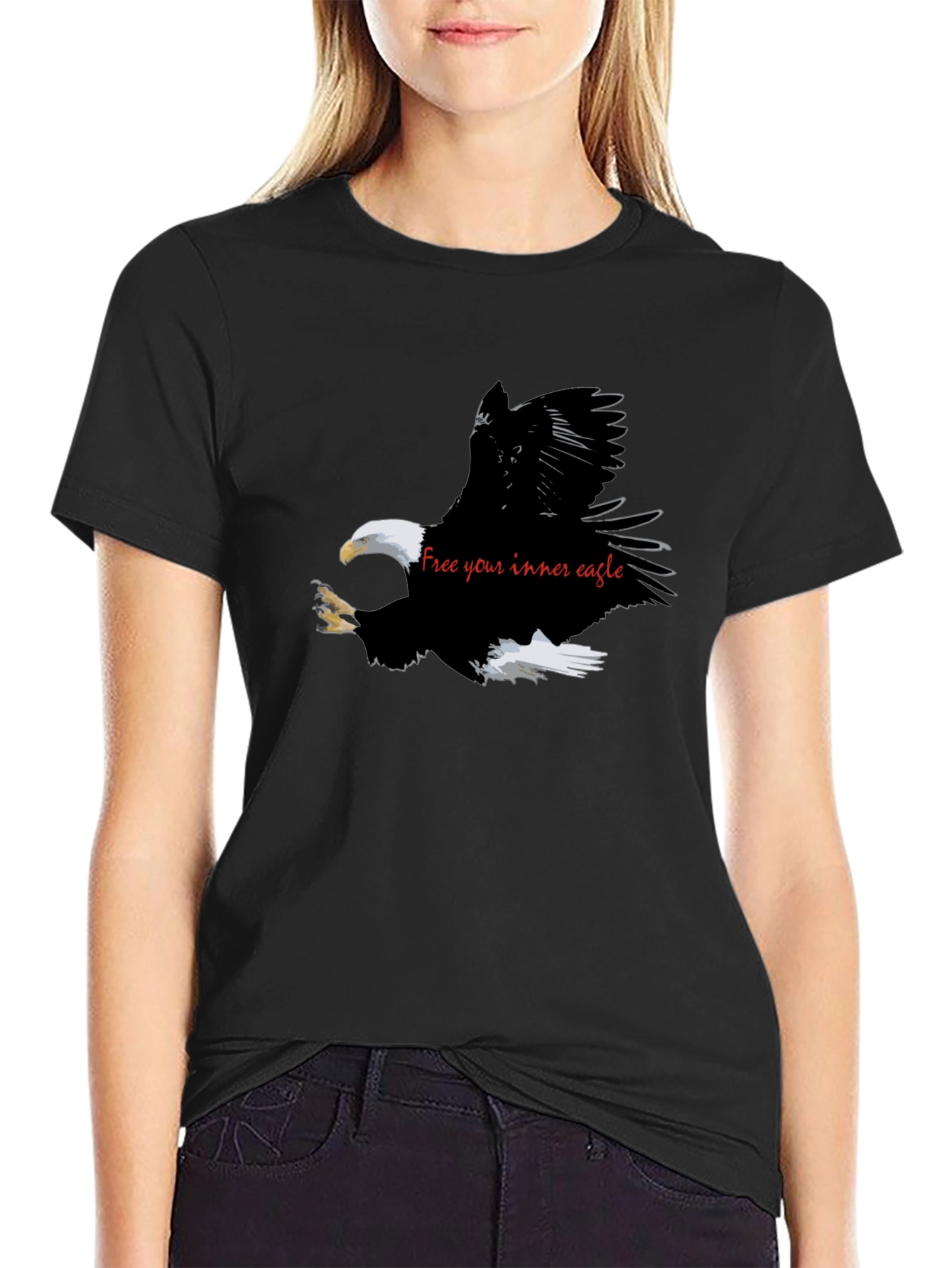 Eagle Graphic Black T-Shirt - Free Your Inner Eagle