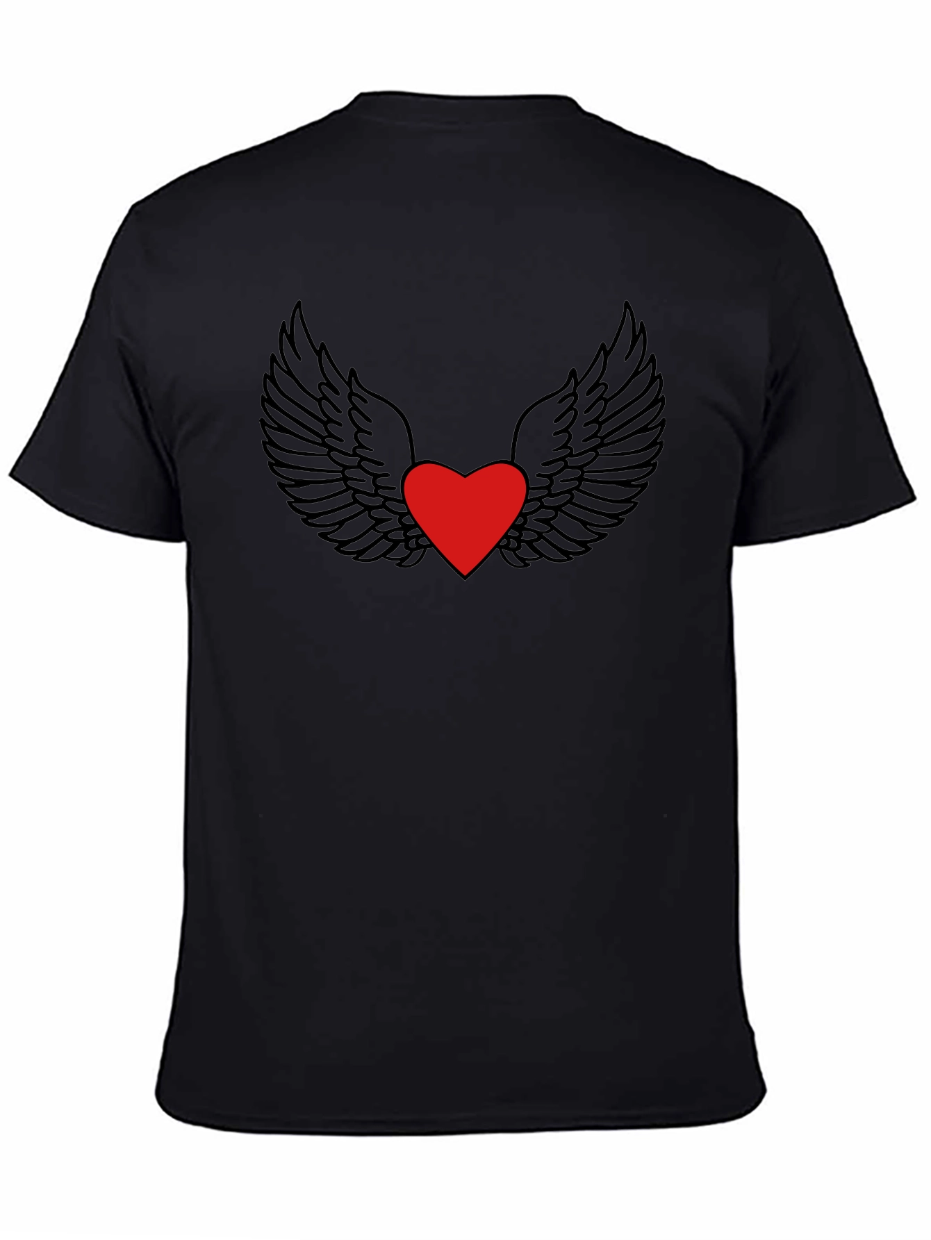 Winged Heart Graphic Tee - Black Casual Shirt