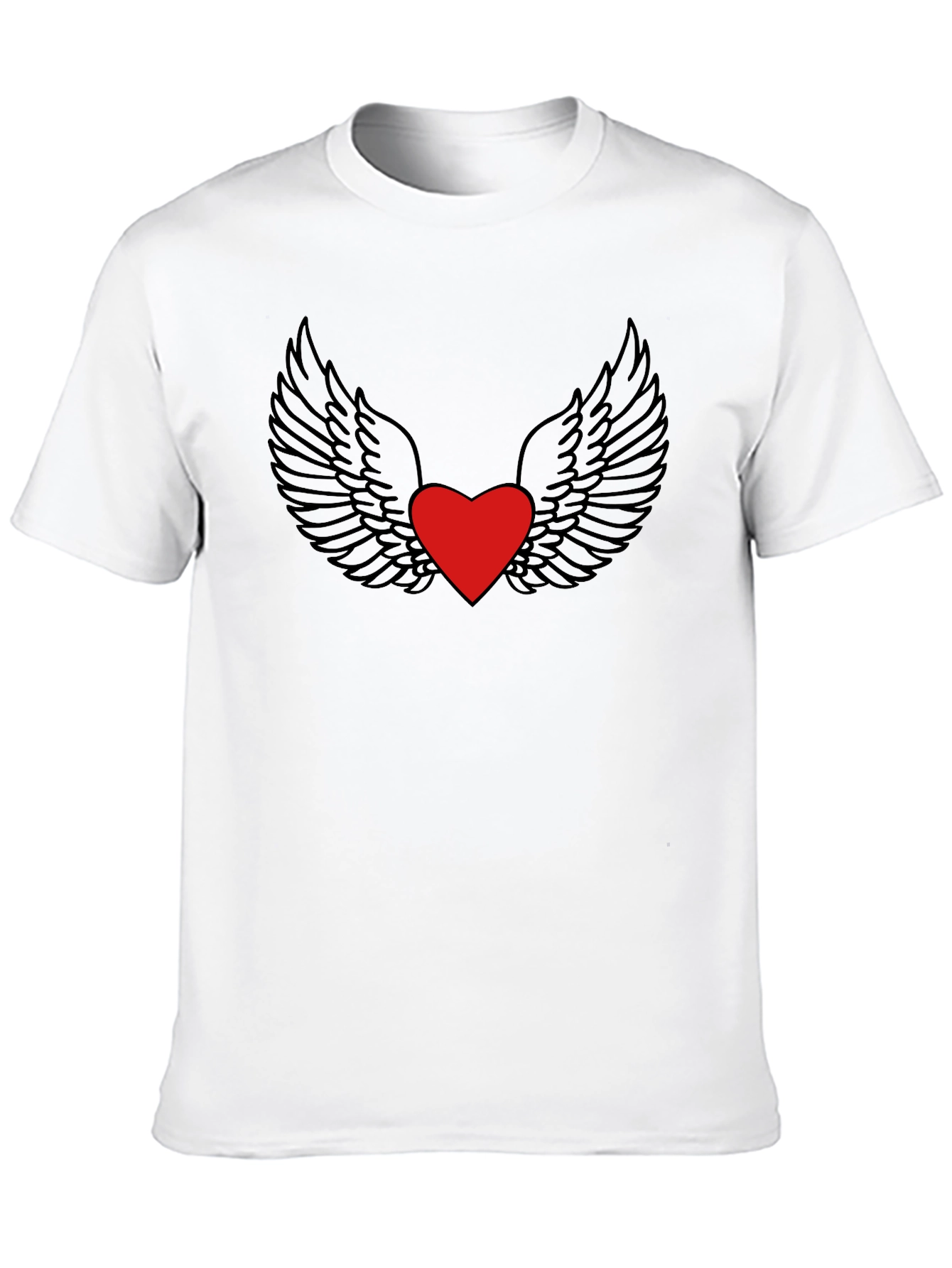 Winged Heart Graphic Tee - Black Casual Shirt