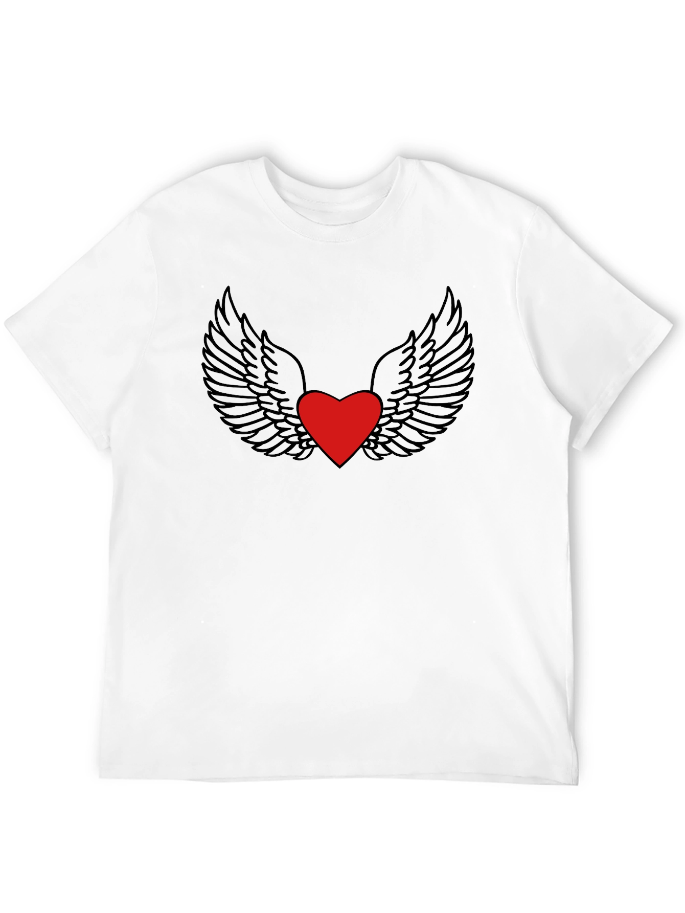 Winged Heart Graphic Tee - Black Casual Shirt