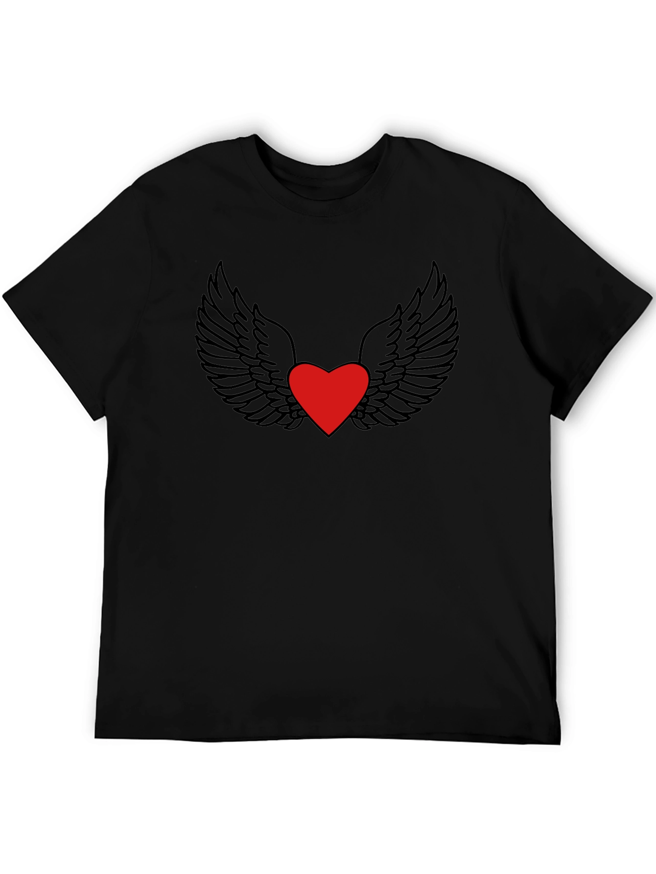 Winged Heart Graphic Tee - Black Casual Shirt