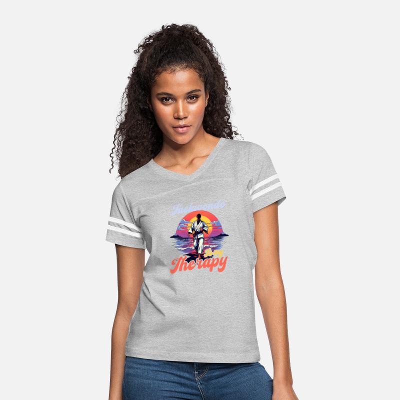 Taekwondo Fighter Is Therapy Vintage Retro SunsetM