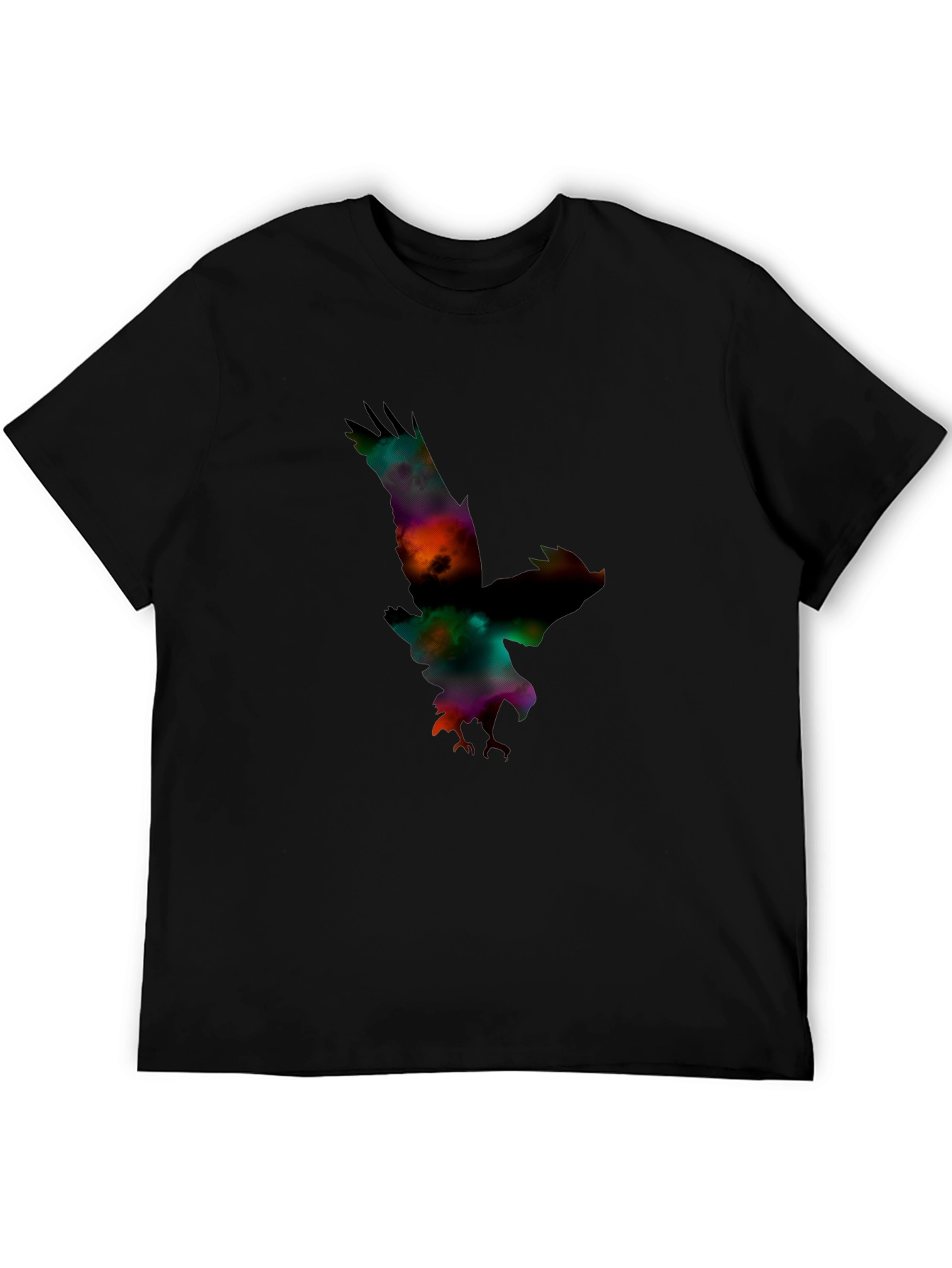 Mens Black Eagle Graphic Print T-Shirt